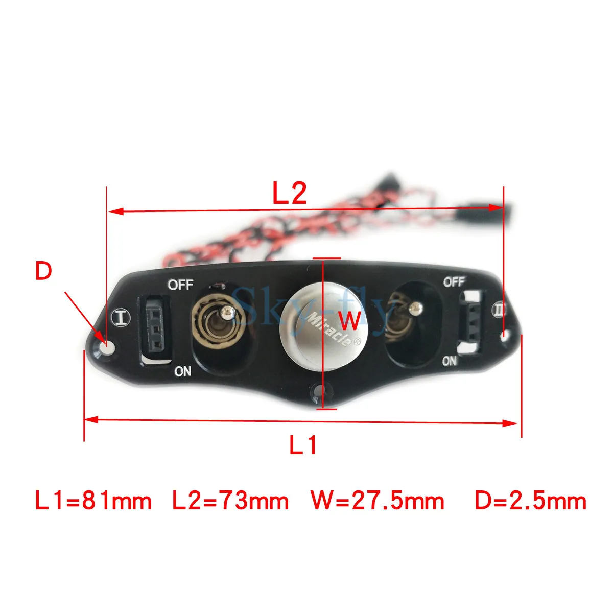 1pcs CNC Aluminum Heavy Duty Metal Dual Power Switch with Fuel Dot Red for RC Airplane | Игрушки и хобби