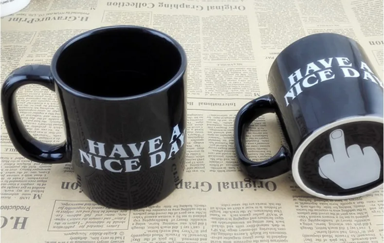 Творческий Керамика Кофе Кружка со средним пальцем смешно чашки для молока Чай