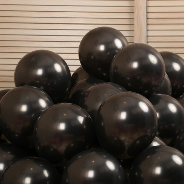 Black 30 шт./лот, 10 дюймов, 1,5 г, жемчужно-розовые, белые резиновые надувные шарики для праздника, свадьбы, украшения, для дня рождения, вечеринки, воздушные шары, товары для свадьбы - Цвет: Black