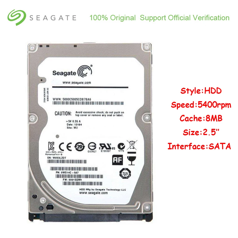 Original Seagate ST320LM007 Hard Drive Disk 320GB For Laptop PC 5400RMP 16MB Cache 2.5 inch SATA2.0 3Gb/s 7mm Internal HDD |