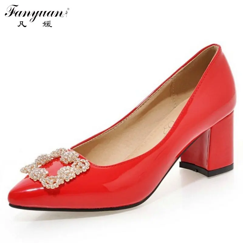 Новые модные очаровательные однотонные сексуальные туфли-лодочки Fanyuan на