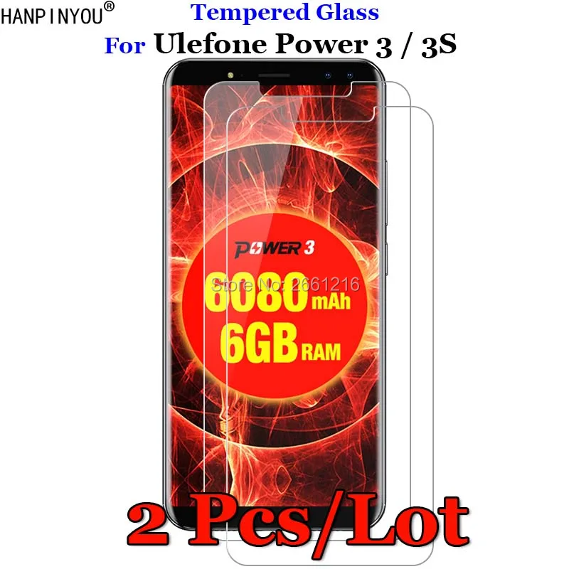 2 шт./партия для Ulefone power 3 Закаленное Стекло 9H 2.5D Премиум Защитная пленка для экрана для Ulefone power 3S 6,0"