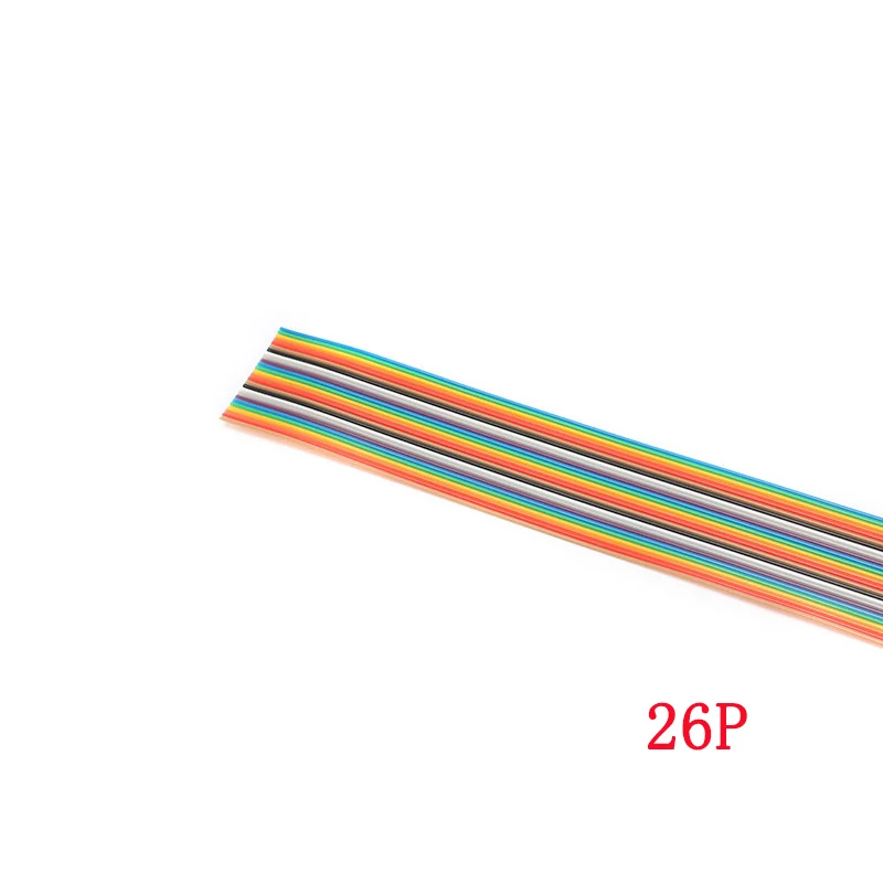 26P 1meter 1 м плоский IDC ленточный удлинитель Радужный DuPont провод 10P 14P 16P 20P 26P 34P 40P 50P Pin с шагом линии 1,27 мм соединительные провода - Цвет: 26P 1meter