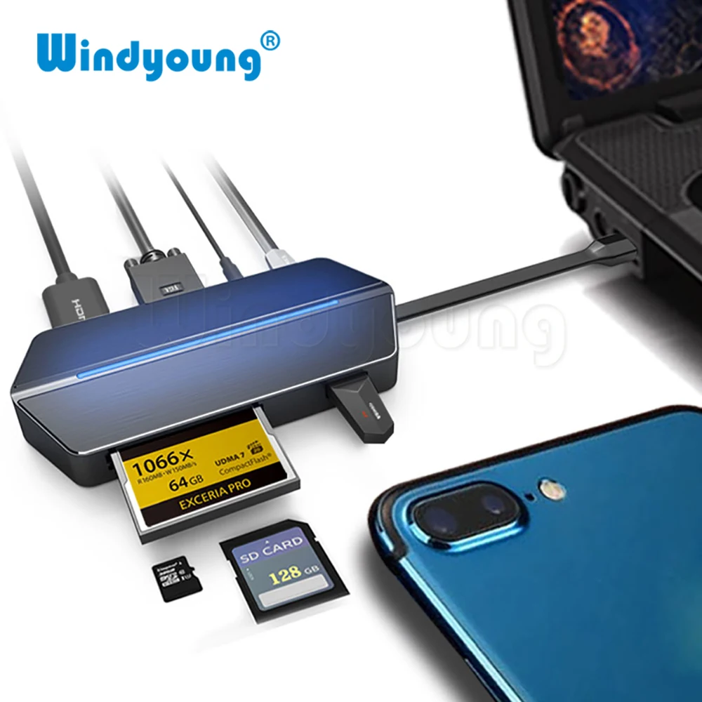 Адаптер USB C Thunderbolt для ноутбука Macbook 3 0 дюйма Type C|USB-хабы| |