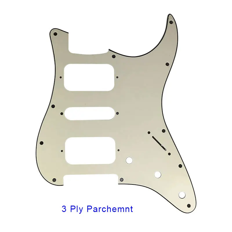3 ply parchment Pleroo Аксессуары для гитары 11 Отверстие под винт накладку для Fender Stratocaster США/Мексиканская Стандартный ST HSH Guitarra царапинам плиты - Цвет: 3 ply parchment