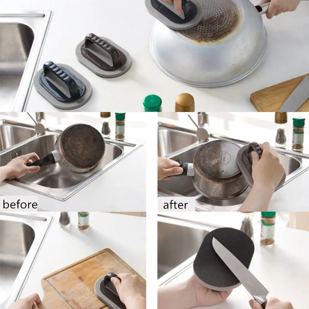 Cleaning Brushes Carborundum Cleaner Washing Home Magic Kitchen Tool Hot Sponge Brush Sponge+PP Drop shipping July17 | Дом и сад