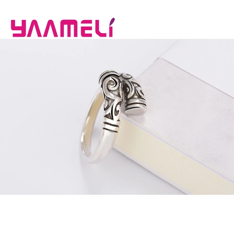 Фото Женские и мужские винтажные Регулируемые кольца Rock Bague, металлические ювелирные изделия из стерлингового серебра 925 пробы, оптовая продажа, ... №5