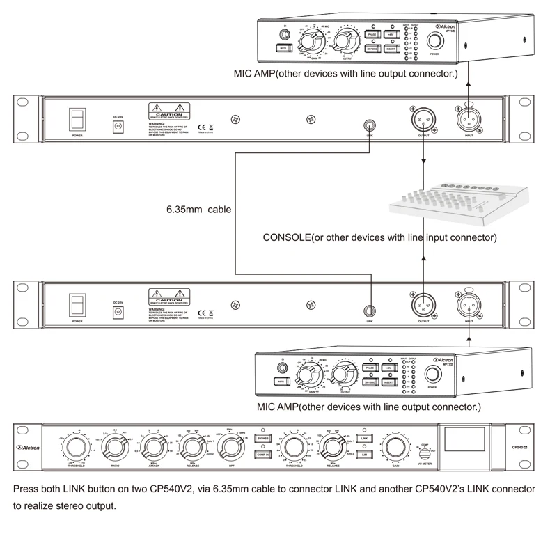 Alctron CP540V2 сигнальный компрессор и ограничитель, разработанный для удовлетворения критической потребности в высокопроизводительном аудио Компрессоре