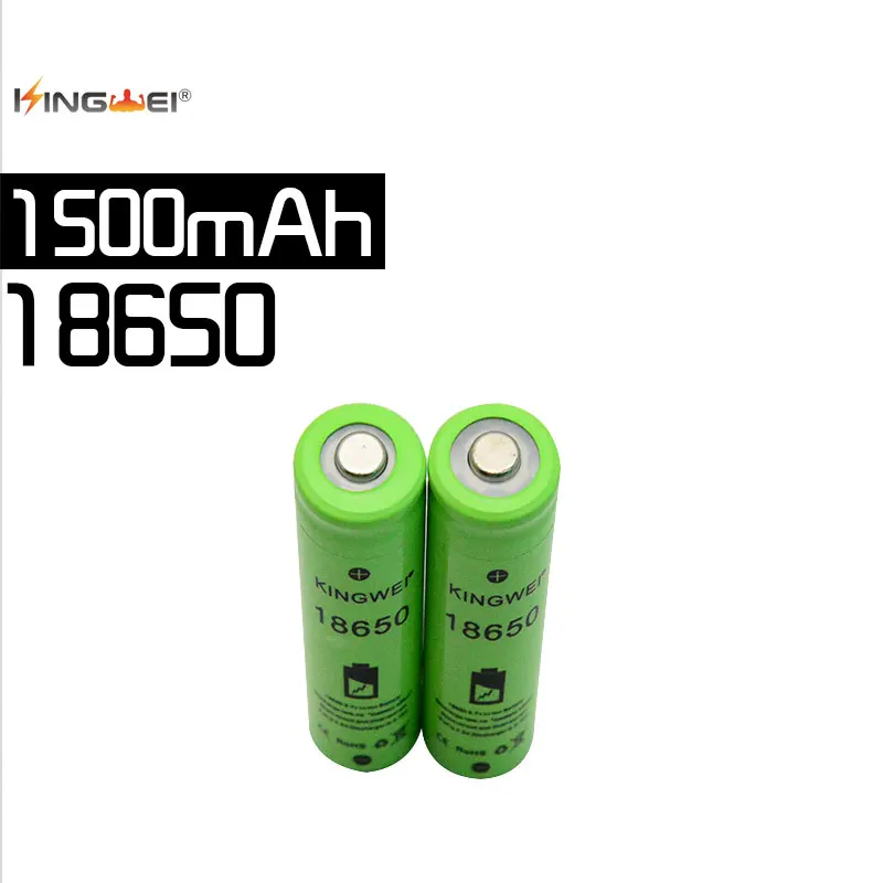 Бренд KingWei зеленый 1500mah 18650 3 7 v литий ионная остроконечная батарея