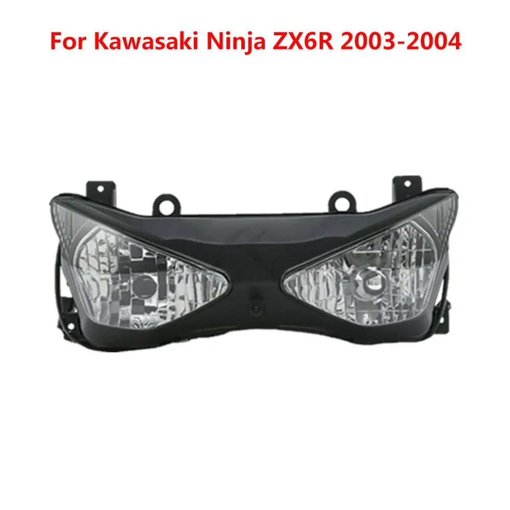 Цвет: желтый Передние фары для мотоцикла для Kawasaki Ninja ZX6R 2003-2004 2005-2006 2007-2008 2009-2012 2013 - Цвет: Цвет: желтый