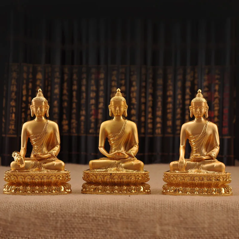 

Efficacious Alloy Metal Pharmacist /Sakyamuni /Amitabha Buddhist Gold Plated Bhaisajyaguru Statue House Office Decorations