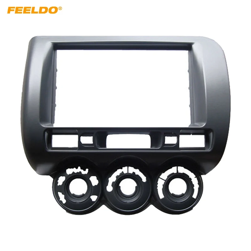 

FEELDO Car Audio Fascia Frame For HONDA Fit Jazz (RHD) Stereo 2Din DVD Radio Dash Mount Installation Face Frame Kit #HQ3777