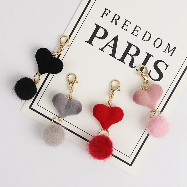 Кулон в виде сердца персика с помпоном корейский стиль кулон для телефона