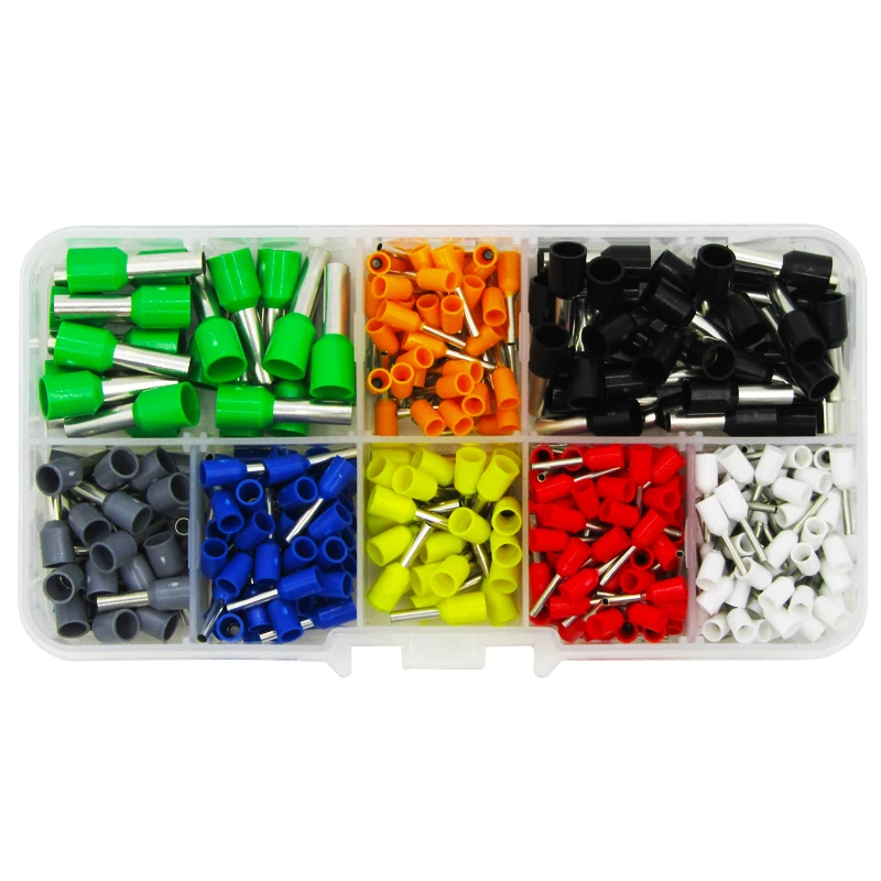 400 шт./кор. E0508 E7508 E1008 E1508 E2508 изолированных кабельных наконечников клеммной