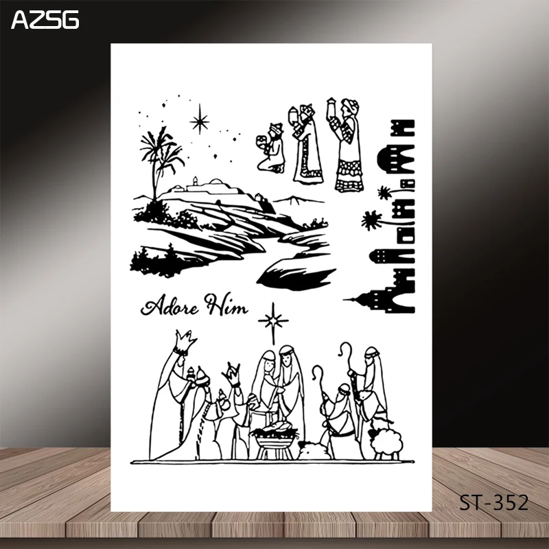 AZSG Pray Sacrifice Monks Nun Clear Stamps/Seal For DIY Scrapbooking/Card Making/Album Decorative Silicone Stamp Crafts | Канцтовары для