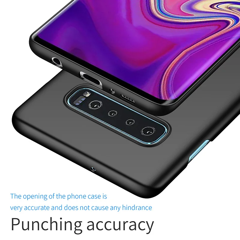 Роскошный тонкий твердый пластиковый чехол для телефона samsung Galaxy S10 S10 Plus Lite S9 Note 9 8 чехол, защитная крышка черная матовая