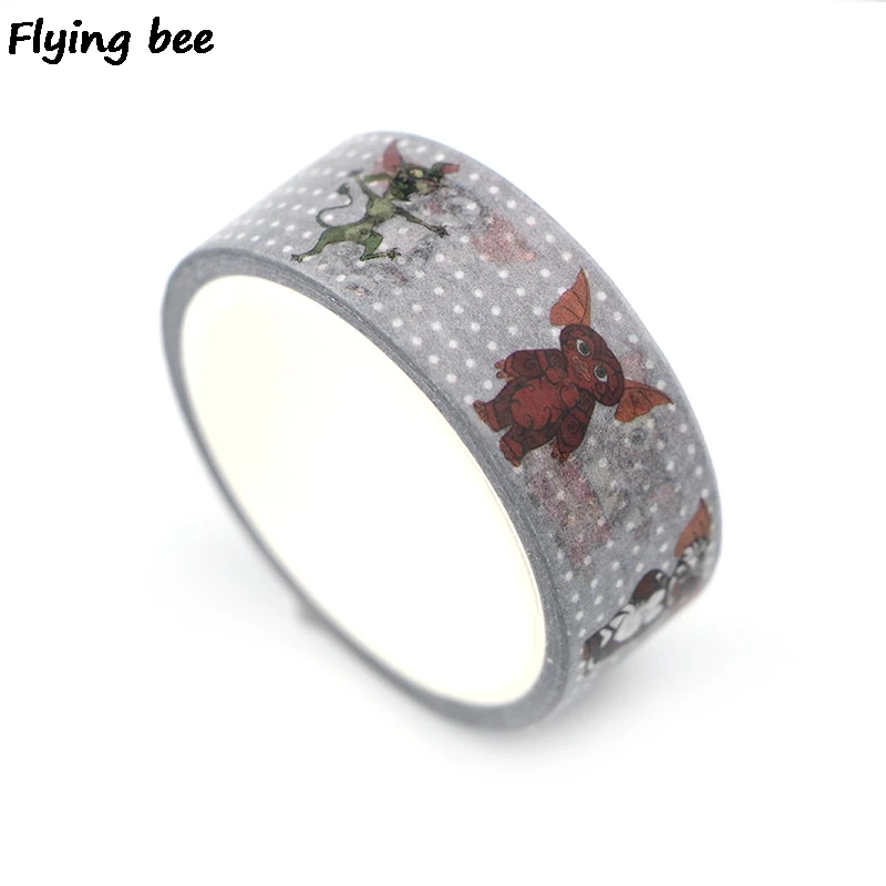 Flyingbee 15 мм X 5 м Бумага васи клейкая лента Gremlins креативная клейкая лента DIY Скрапбукинг наклейка этикетка маскирующая лента X0345