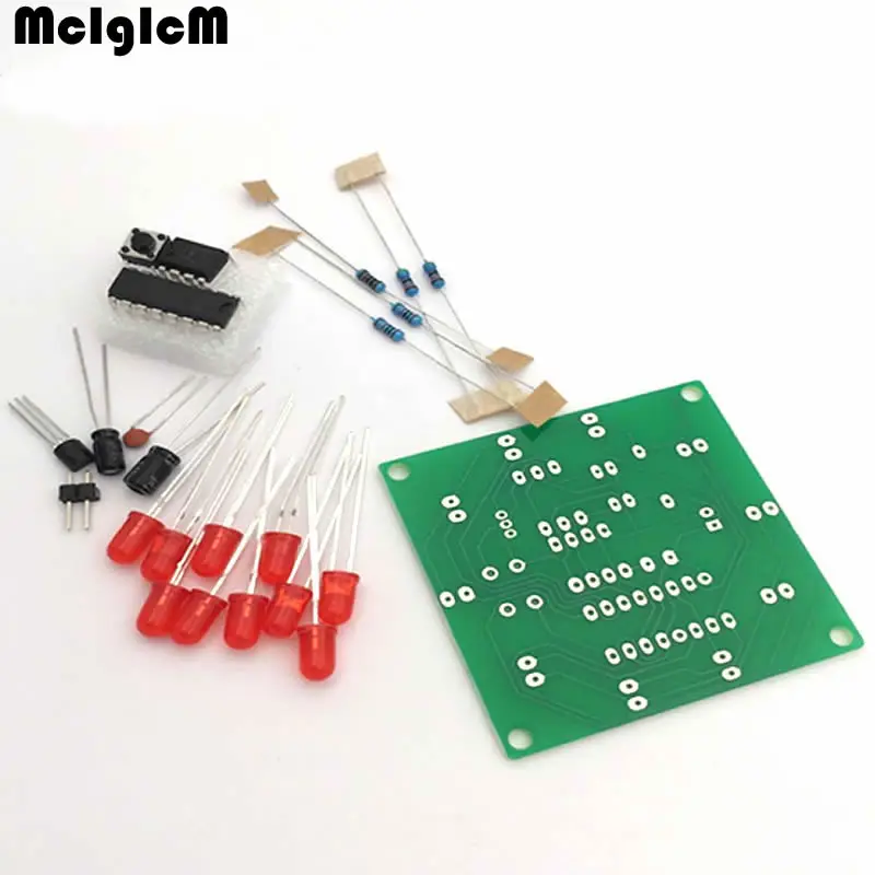 1 шт. круглый электронный Лаки поворотные люкс CD4017 NE555 самостоятельно DIY