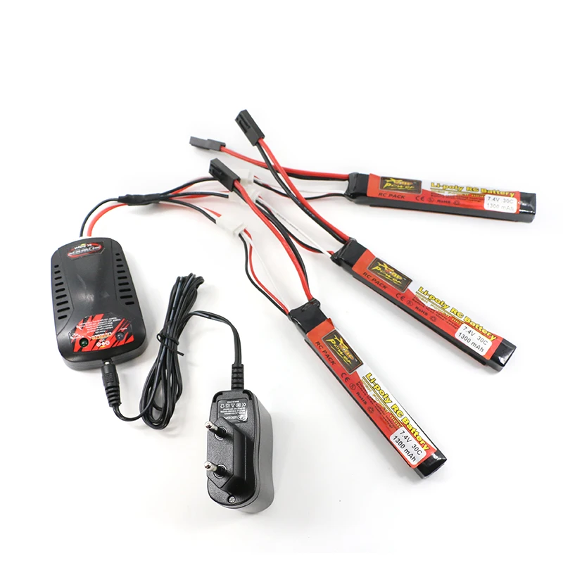 3 шт. ZOP RC Lipo Батарея 7.4 В 1300 мАч 30C 2 S Акку tamiya разъем и зарядное устройство ЕС для