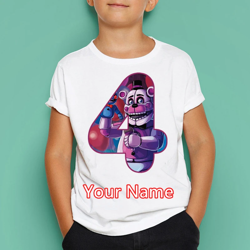 Детская модная футболка унисекс с круглым вырезом и принтом пять ночей Фредди FNAF