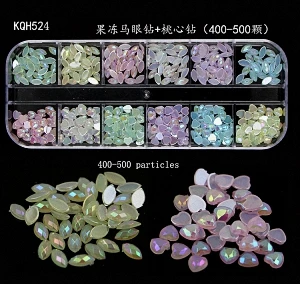 KQH524 19/33 вида 3D Стразы нейл-арта, белая мраморная мозаика, Алмазный большой плоским дном, с украшением в виде кристаллов декоративное украшение Стразы для ногтей - Цвет: KQH524