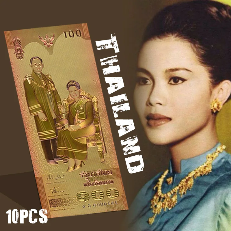 WR новый стиль красочные позолоченные банкноты 100 Baht коллекция поддельные деньги