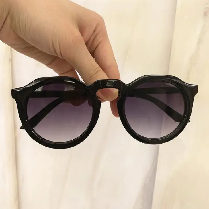 New jelly color sunglasses female tide retro UV protection eyewear sunglasses - Цвет линз: Черный