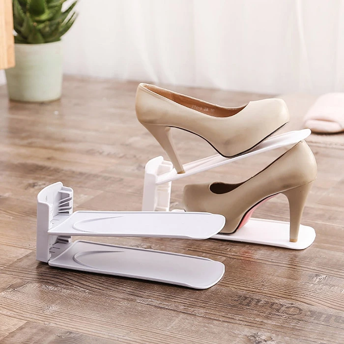 SN0086 Plain Adjustable Double Shoe Rack Portable Household Storage Racks For Storing Shoes Floor Type Home | Дом и сад