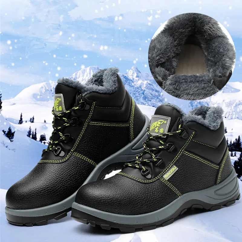 PINSV унисекс сталь носок безопасные ботинки мужская обувь кожаные рабочие черные