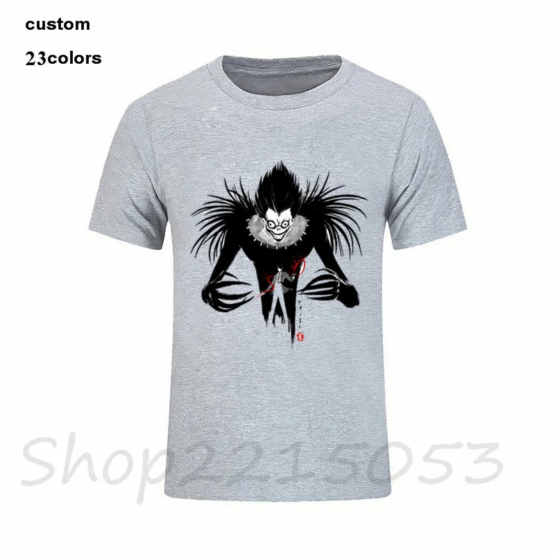 2018 забавные мужские футболки Shinigami Death Note черно белый хлопковый костюм Мужская