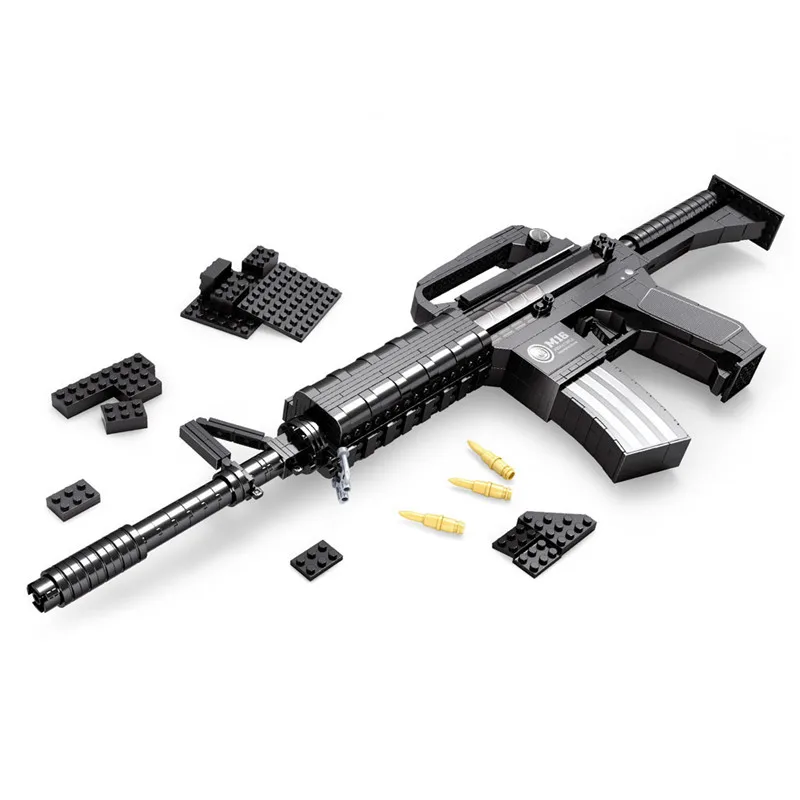 M16 АВТОМАТИЧЕСКАЯ ВИНТОВКА большой размер пистолет набор строительных блоков 524