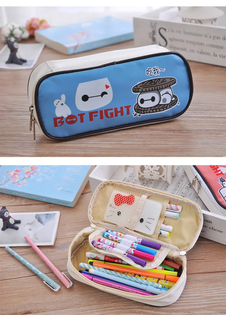 Школьные принадлежности продвижение Papeleria Trousse школьников Stylo корейский стиль Kawaii Big Hero Baymax Карандаш Чехол коробка гелевая ручка