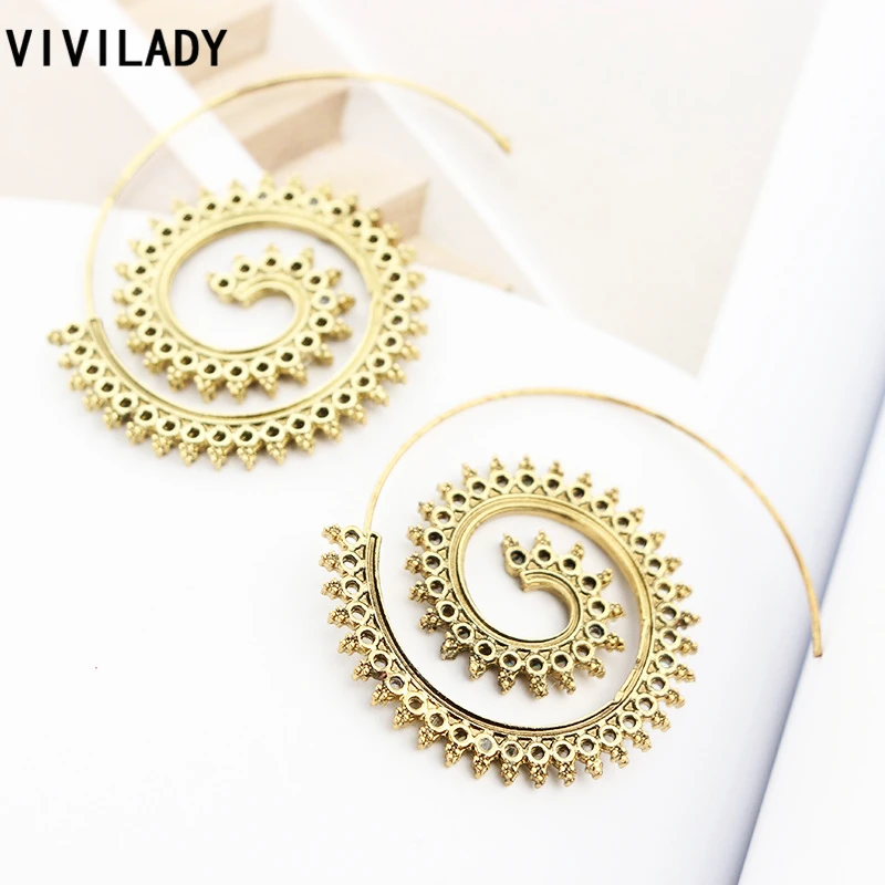 Женские круглые серьги-кольца в стиле стимпанк | Украшения и аксессуары