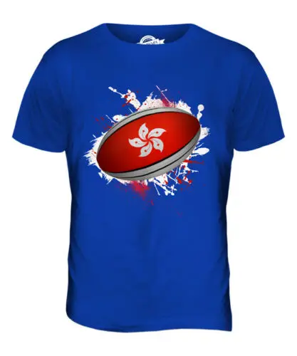Гонконг регби мяч SPLATTER Мужская футболка Топ подарок чемпионат мира Спорт | одежда