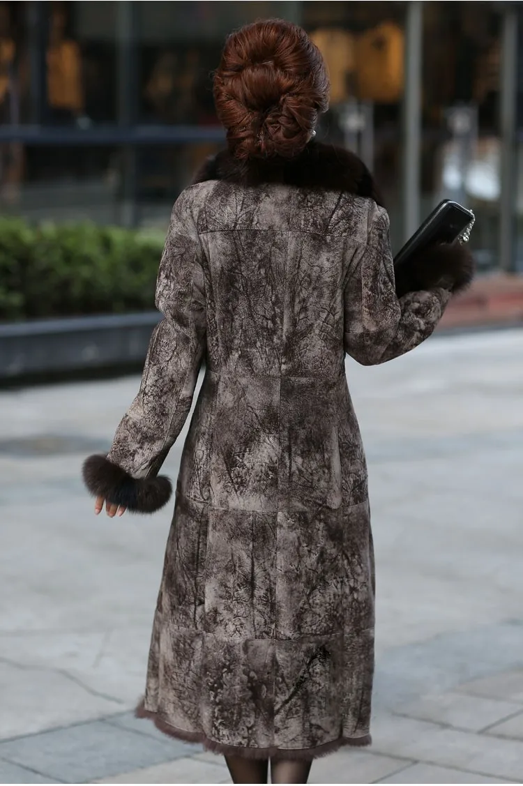 Женское длинное пальто с большим воротником из лисьего меха|coat trees for sale|coat fur collarfur