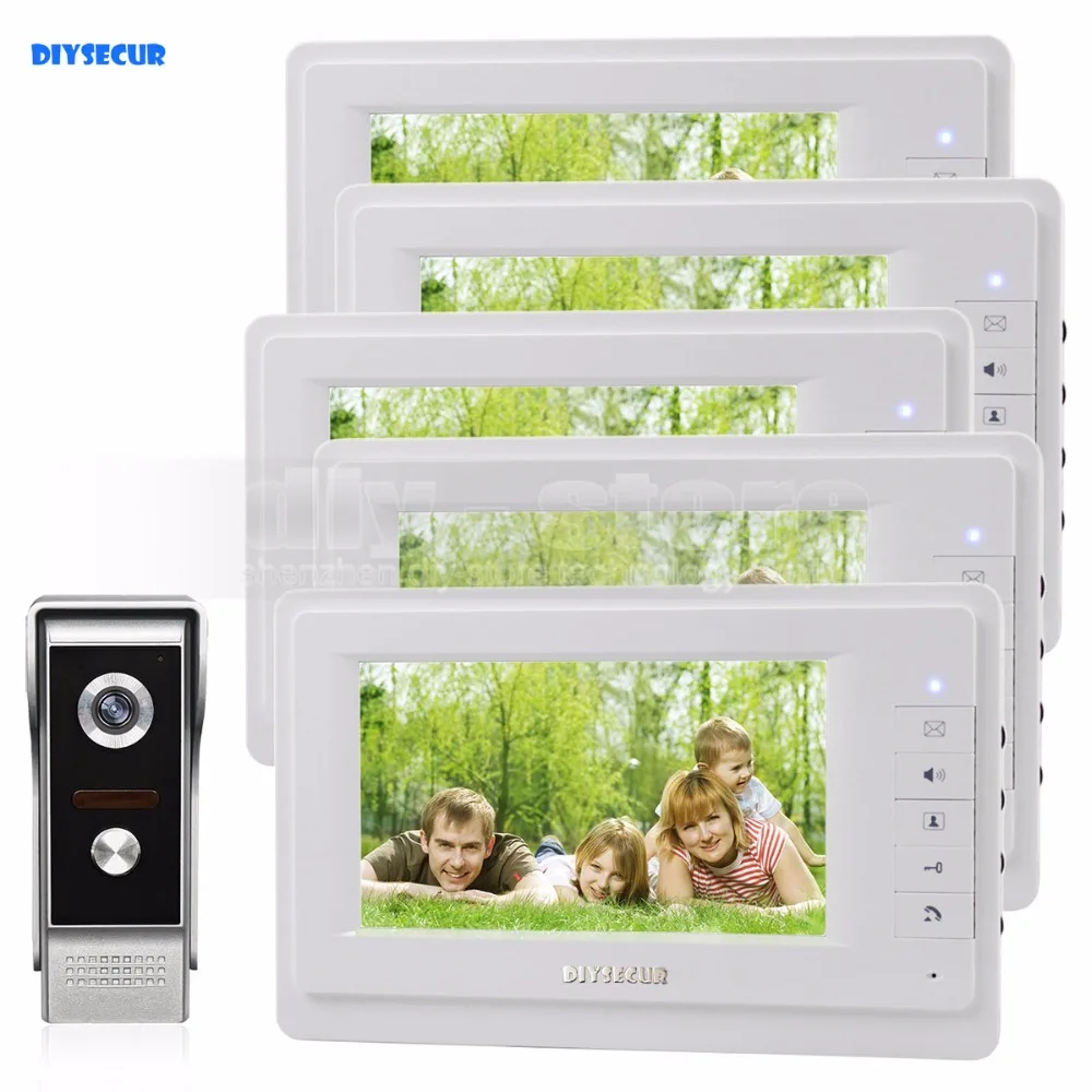 

Видеодомофон DIYSECUR, 7 дюймов, TFT, цветной ЖК-дисплей, 700TVLine, HD, ИК, камера ночного видения 1V5