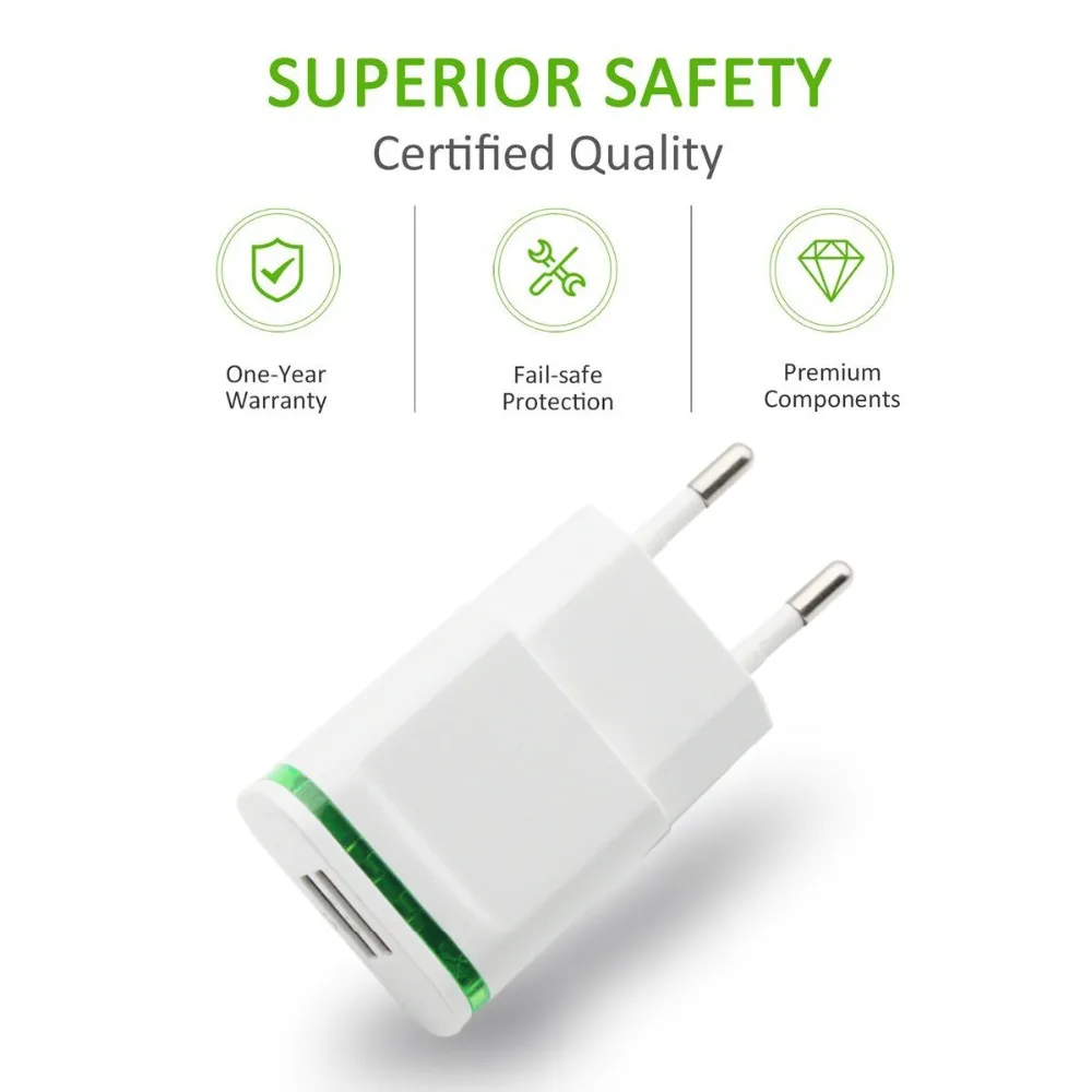 Штепсельная Вилка европейского стандарта 2 порта светодиодная лампа USB зарядное