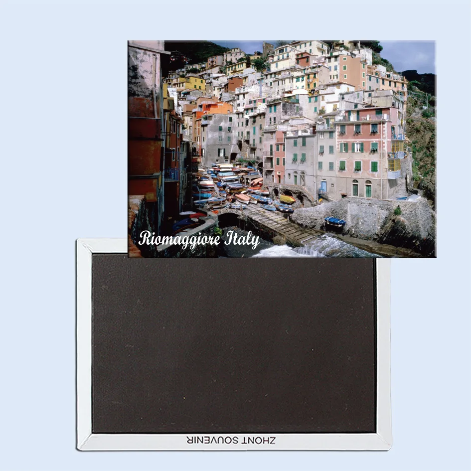 Дорожные магниты на холодильник 78*54 мм Riomaggiore Италия жесткие из путешествия