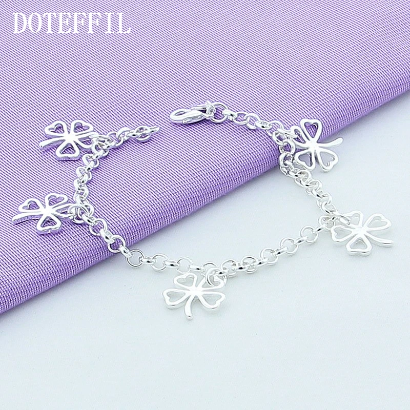 Женский браслет DOTEFFIL из серебра 925 пробы с пятью цветами|925 silver bracelet|silver braceletsilver