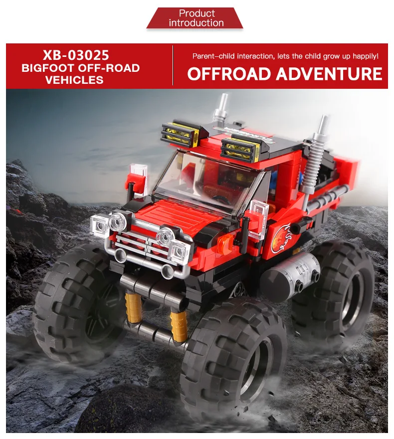 XingBao 03025 Technic супер большой ножной автомобиль набор строительных блоков Кирпичи игрушка для детей развивающие используется подарок на день рождения