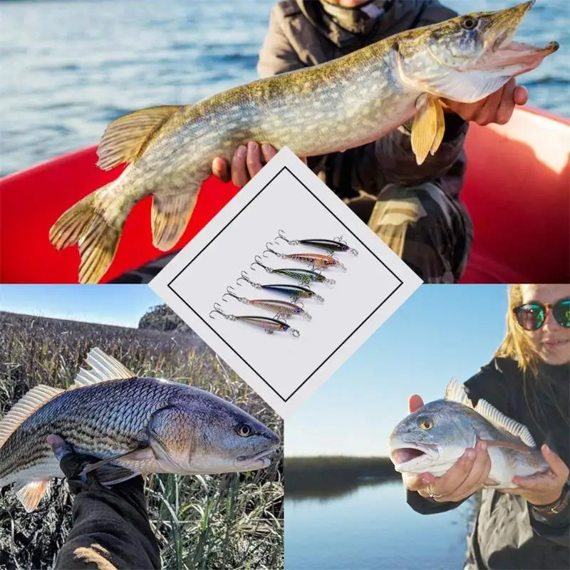 6 шт./компл. 5 см 2,2 г Minnow печатные Рыбалка бионические приманки, Искусственные воблеры приманка с тройным крючком приманка рыболовные снасти Pesca