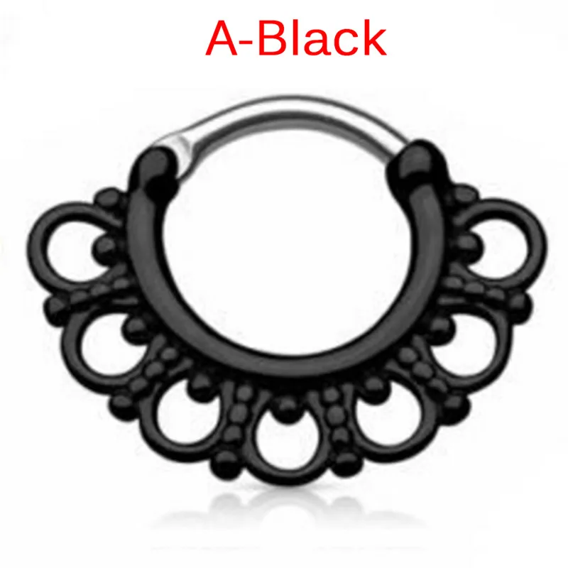 1 шт. реалистичный и поддельный пирсинг Септум кликер лепестки цветов с фианитом