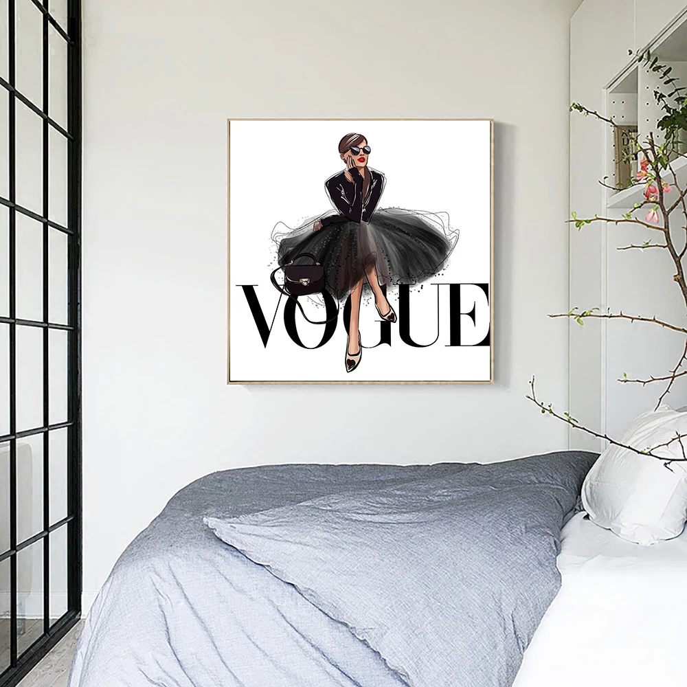 Quadro украшение Гламурная модель плакаты и принты Vogue стены поп-арт, живопись на холсте картина для гостиной домашний декор