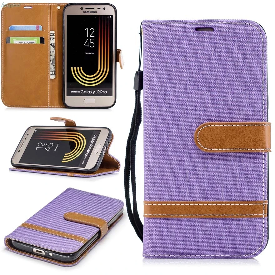 Case For Samsung galaxy J2 Pro 2018 P Denim Mixed Colors PU Leather Wallet Phone Cases Cover | Мобильные телефоны и