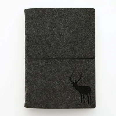 deer black Войлочная оболочка, ткань, записная книжка, вкладыш, внутреннее ядро A6 A7, записная книжка, дневник, A5, план, переплет, школьные принадлежности, кольцо, переплет, канцелярские принадлежности - Цвет: deer black