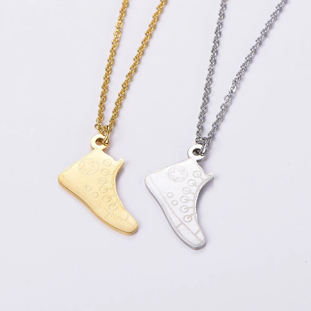 Кулон на кроссовки для мужчин и женщин Золотая подвеска из нержавеющей стали в