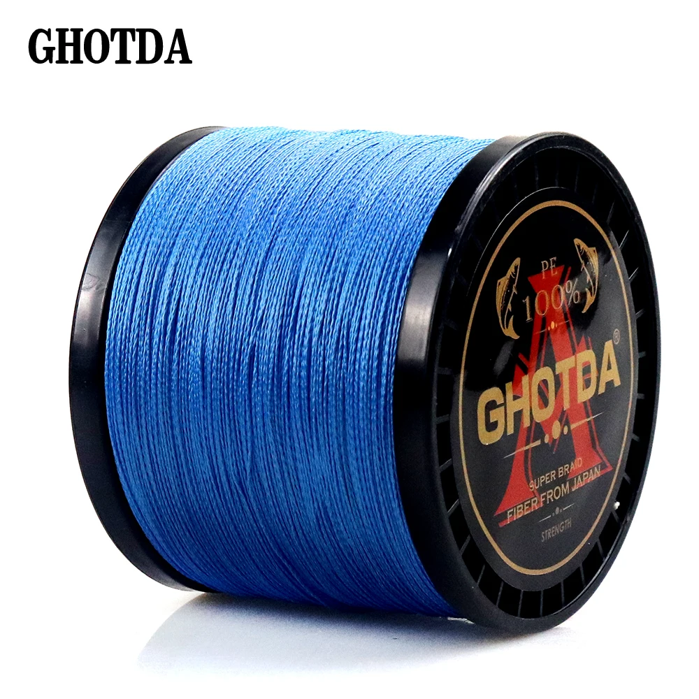 GHOTDA леска 1000 м 4 нити 10-120LB плетеная гладкая многофиламентная PE леска для ловли карпа