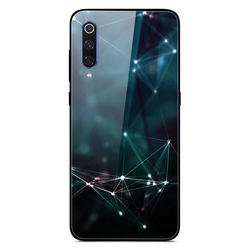 Чехол из закаленного стекла для Xiaomi Mi 9, чехол, стеклянная крышка для Xiaomi Mi 9 SE, чехол, силиконовый бампер, чехол для Xiaomi Mi CC9 Pro 9 Lite - Цвет: Слоновая кость