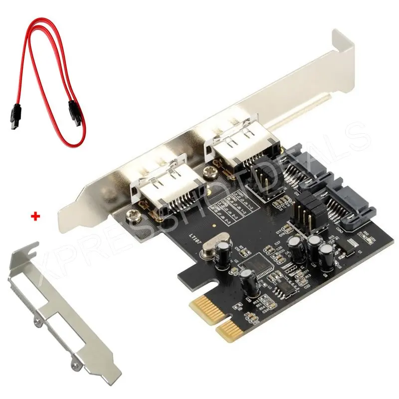 Карта PCI-E Express SATA3 SATA3.0 6 карта eSATA SATA III с низкопрофильным кронштейном | Компьютеры и