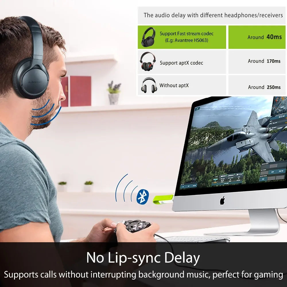 Наушники Avantree Super Light Bluetooth с микрофоном беспроводные/проводные стерео Hi Fi